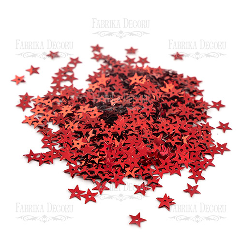 Cekiny Gwiazdy, czerwony metalik, #115 - foto 0  - Fabrika Decoru
