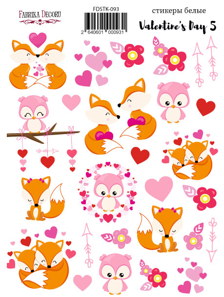 Kit of stickers Valentines day 5 #093