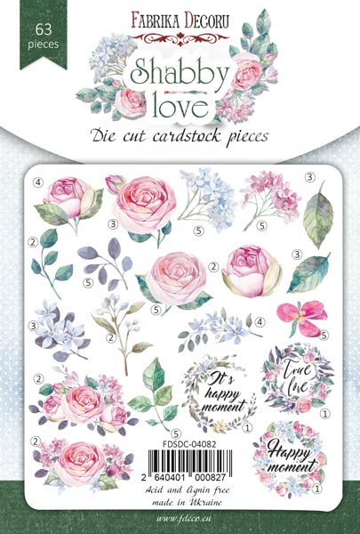 Stanzteile-Set Shabby Love, 63-tlg - foto 0  - Fabrika Decoru