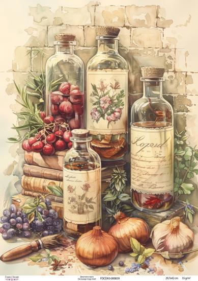 Decoupage card #0839, 29,7x42cm