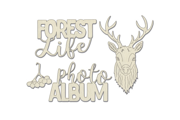 Chipboard embellishments set, Forest life #805