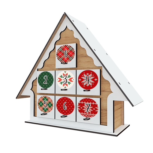 Mini Advent Calendar "Tiny" for 7 days with sticker numbers, DIY kit - foto 7