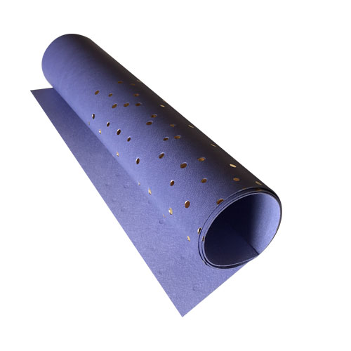 Stück PU-Leder mit Goldprägung, Muster Golden Drops Lavendel, 50cm x 25cm - Fabrika Decoru
