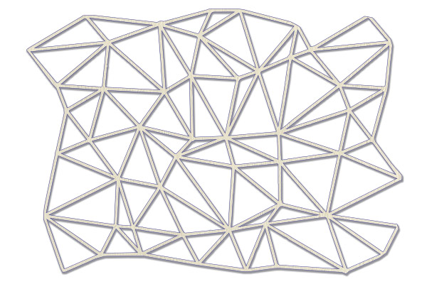 Chipboard embellishments set, Triangle mesh #600