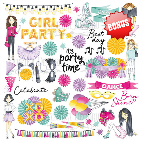 Doppelseitig Scrapbooking Papiere Satz Party Girl, 30.5 cm x 30.5cm, 10 Blätter - foto 11  - Fabrika Decoru