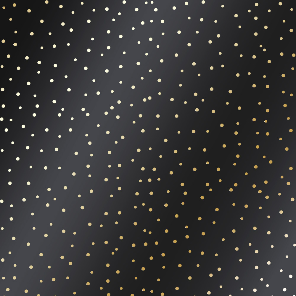 лист односторонней бумаги с фольгированием, дизайн golden drops black, 30,5см х 30,5 см