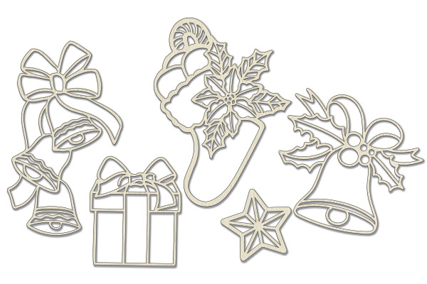 Chipboard embellishments set, Christmas set # 2  #643