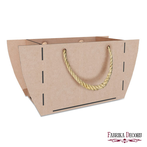 Box-Tasche mit Kordelgriffen für Geschenke, Blumen, Bonbons, 355х175х150 mm, DIY-Bausatz #297 - Fabrika Decoru