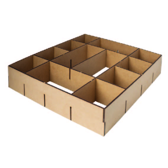 Organizer-Einsatz für Smart Box, 3mm HDF, 325x325x70 mm, #12 - Fabrika Decoru