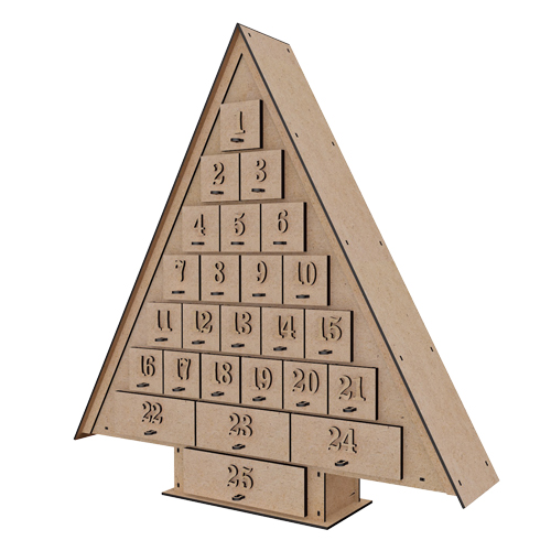 Advent calendar Christmas tree for 25 days with volume numbers, DIY