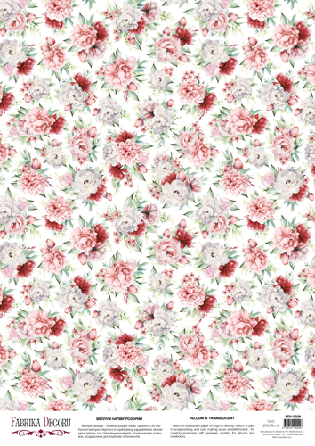 Deco Pergament farbiges Blatt Peony Garden Background, A3 (11,7" х 16,5") - Fabrika Decoru