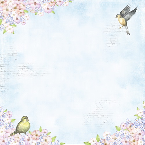 Sheet of double-sided paper for scrapbooking Smile of Spring #11-01 12"x12"