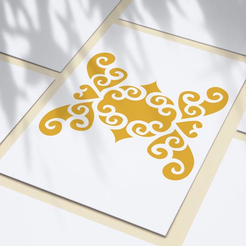 Stencil for crafts 14x14cm "Curls frame" #020 - foto 0