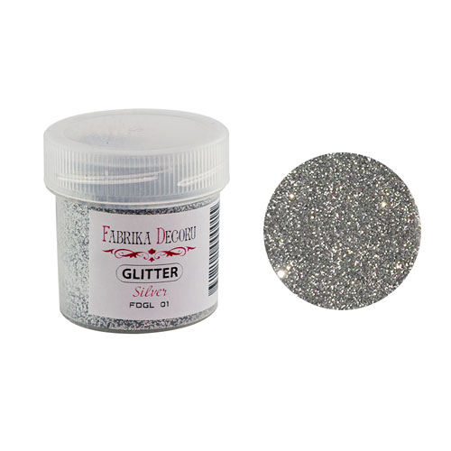 Glitter, Farbe Silber 20, ml - Fabrika Decoru