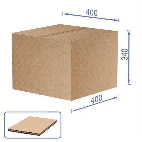Cardboard box for packaging, 10 pcs set, 5 layers, brown, 400 x 400 x 340 mm - foto 0