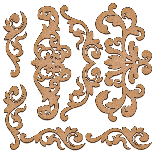 set of mdf ornaments for decoration #04