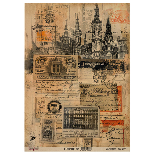 Набор односторонней крафт-бумаги для скрапбукинга Vintage Europe 42x29,7 см, 10 листов - Фото 6
