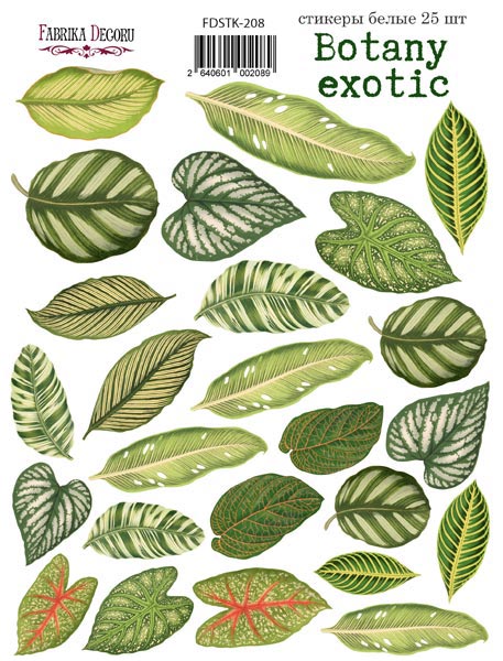 Zestaw naklejek, 25 szt, "Botany exotic" #208 - Fabrika Decoru