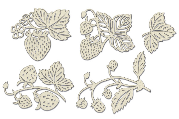 Chipboard embellishments set, Summer botanical diary #701