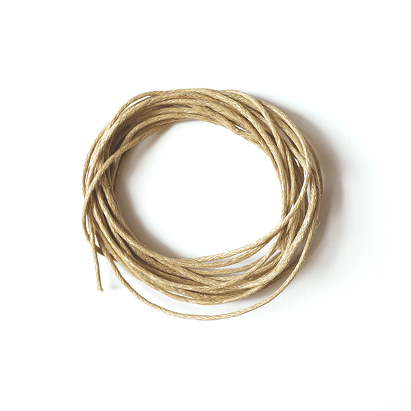 Round wax cord, d=1mm, color Beige