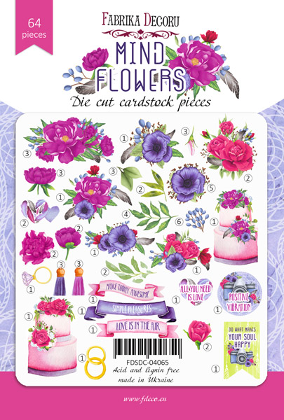 Set of die cuts Mind flowers 64 pcs - foto 0