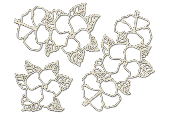 Chipboard embellishments set, Botany exotic #712