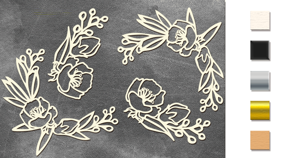 Chipboard embellishments set, "Spring mood" #337