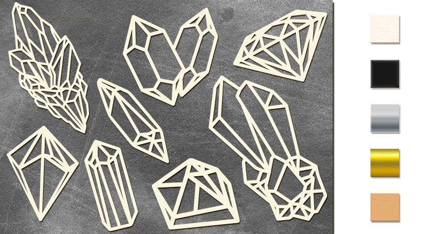 Chipboard embellishments set, Crystals #592
