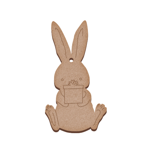 Blank for decoration, Bunny with a gift box, #509