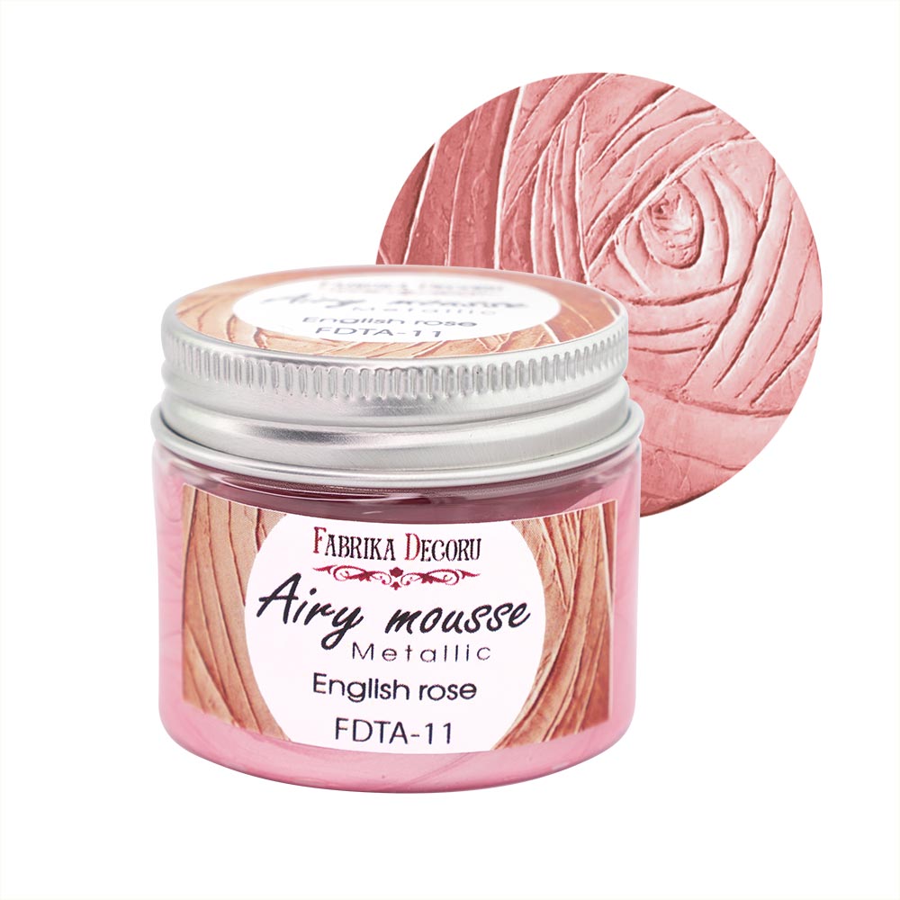 Airy mousse metallic, color English rose
