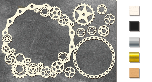 Chipboard embellishments set, "Frame - Steampunk 2" #392