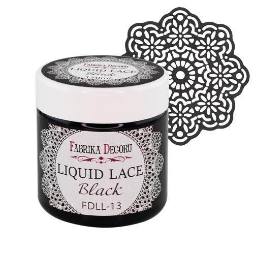 unique Fabrika | Liquid lace, Black for projects creative and Decoru special 150ml very color