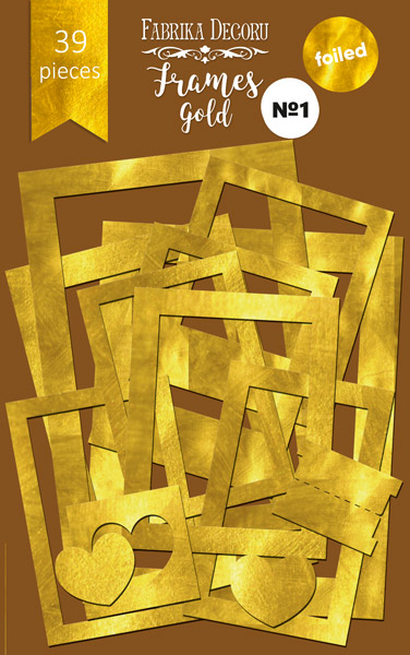 Zestaw kartonowych ramek na zdjęcia ze złotą folią #1, Gold, 39szt - Fabrika Decoru