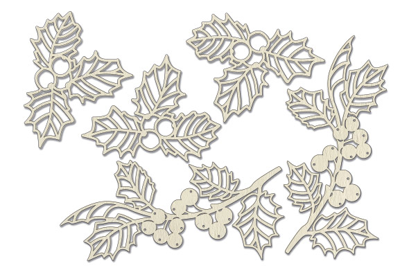 Chipboard embellishments set, Winter botanical diary #763