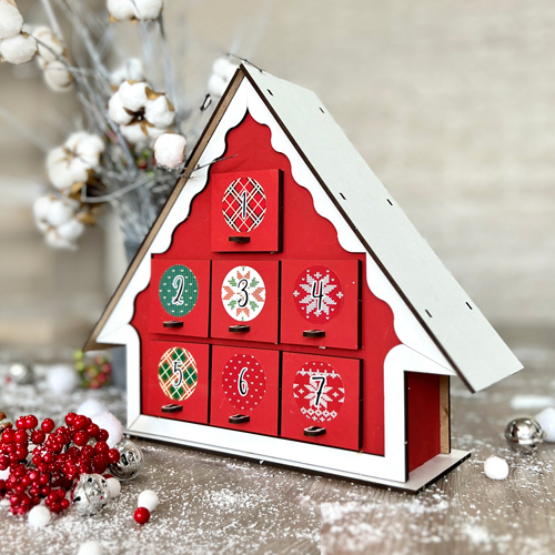 Mini Advent Calendar "Tiny" for 7 days with sticker numbers, DIY kit - foto 0