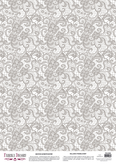 deco vellum colored sheet floral sentiments lace, a3 (11,7" х 16,5")