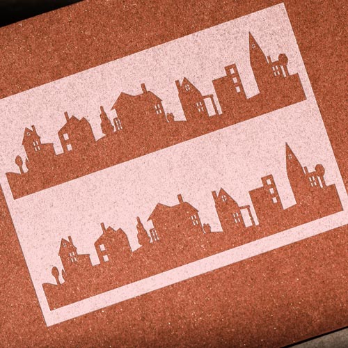 Stencil for crafts 8x27cm "House in the village" #074 - foto 0