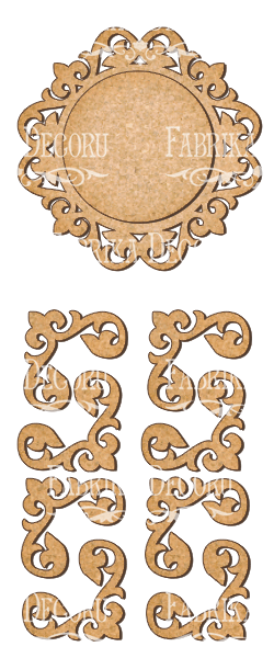 Set of MDF ornaments for decoration #89