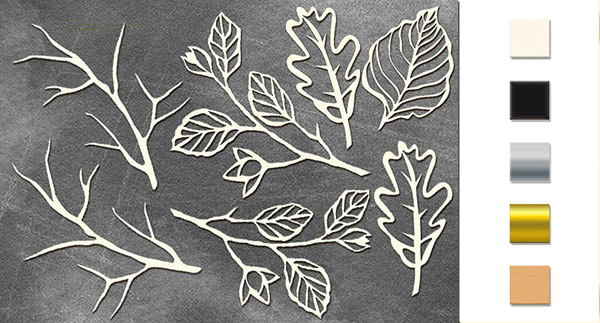 Spanplatten-Set "Botanik Herbst 2" #155 - Fabrika Decoru