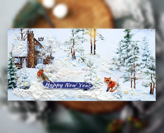 DIY kit for making 2 greeting cards on stands "Winter Forest", 20 cm x 10 cm - foto 1