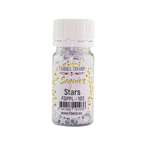 Sequins Stars, white, #103