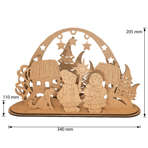 DIY wooden coloring set, desk composition "Christmas in the Village", #035 - foto 1