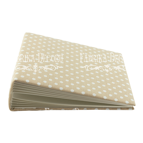 Blank album with a soft fabric cover Peas in beige 20cm х 20cm