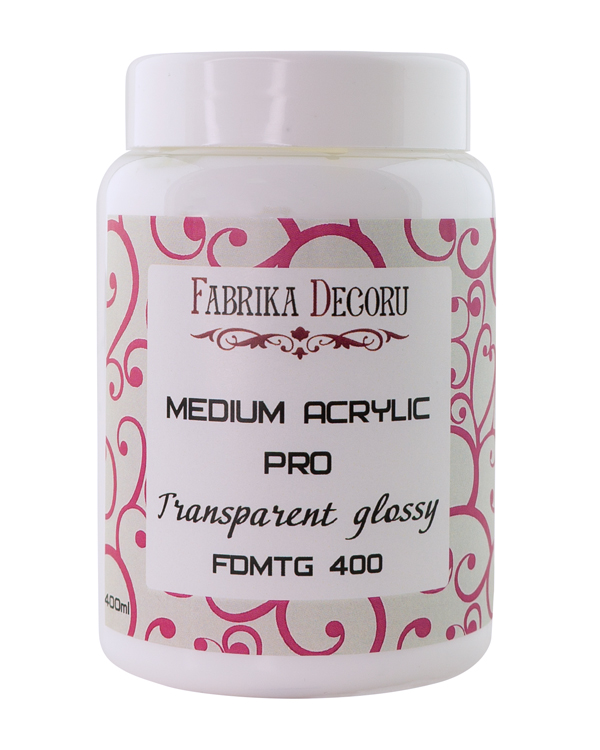 Medium akrylowy przezroczysty z połyskiem, 400 ml - Fabrika Decoru