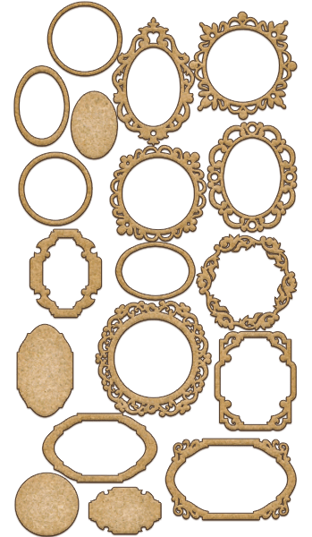 Set of MDF ornaments for decoration #139