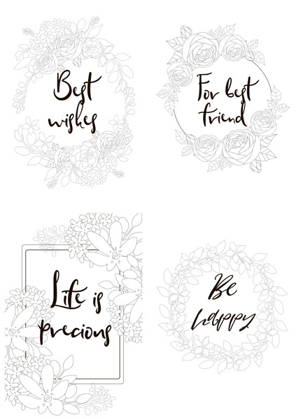 Set of 8pcs 10х15cm for coloring and creating greeting cards Shabby garden EN - foto 1