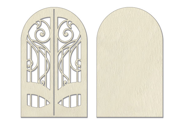 Chipboard embellishments set, Art Nouveau door FDCH-574