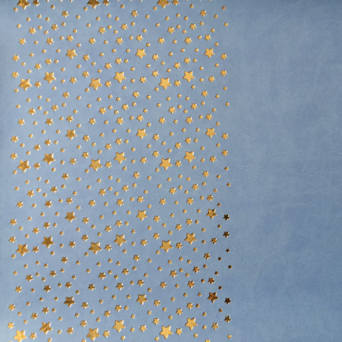 Skóra PU do oprawiania ze złotym wzorem Golden Stars Heavenly, 50cm x 25cm  - foto 1  - Fabrika Decoru