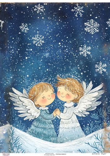 Papier do decoupage Aniołki-2, #0915, 29,7x42cm - Fabrika Decoru