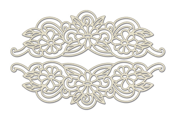 Chipboard embellishments set,  Flower borders #549